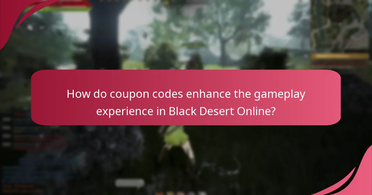 How do coupon codes enhance the gameplay experience in Black Desert Online?