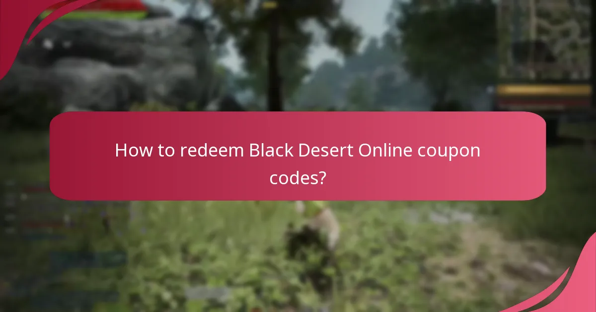 How to redeem Black Desert Online coupon codes?